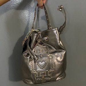 Betsy Johnson Pewter Bucket Bag